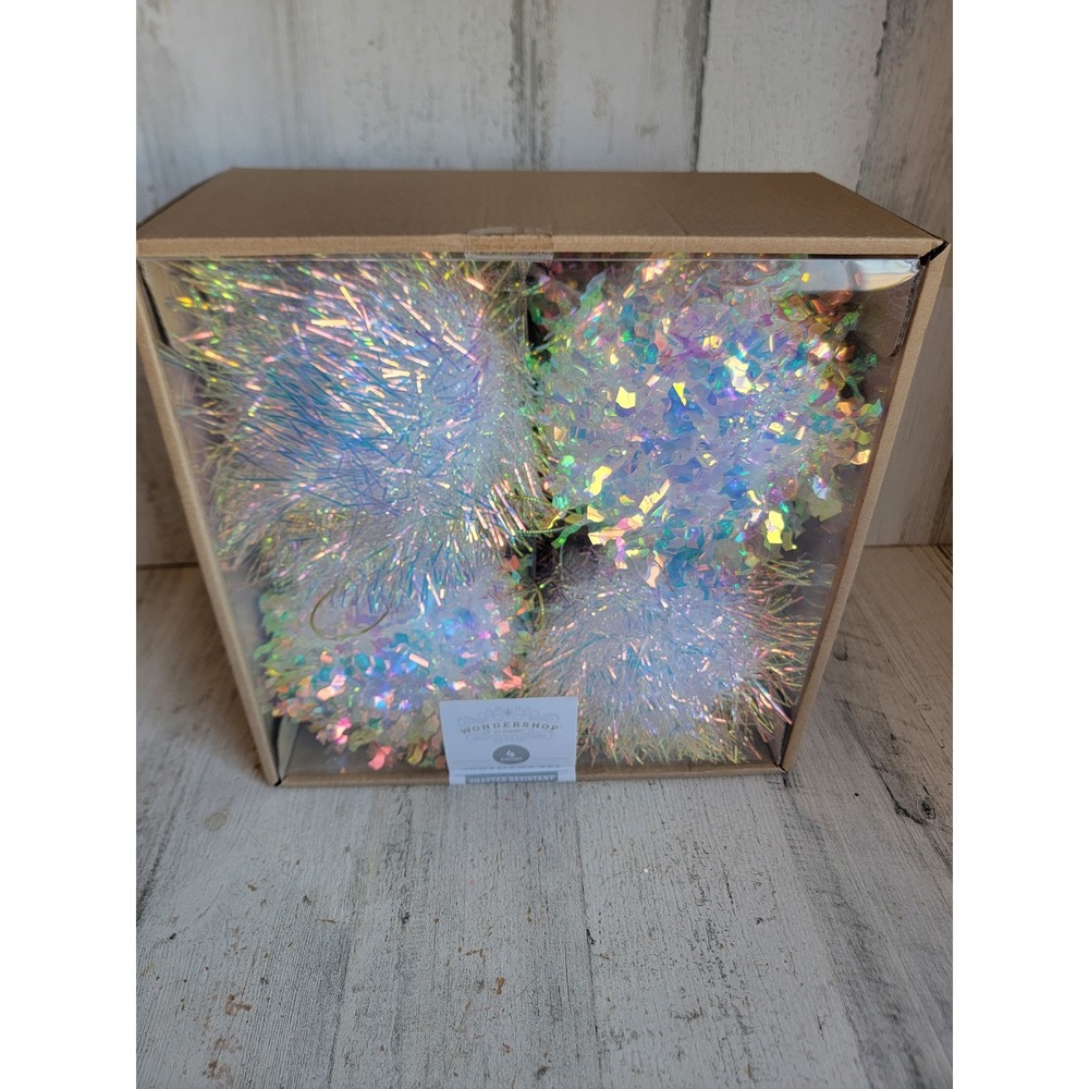 Wonder shop iridescent pom pom ornament Xmas set clear unique